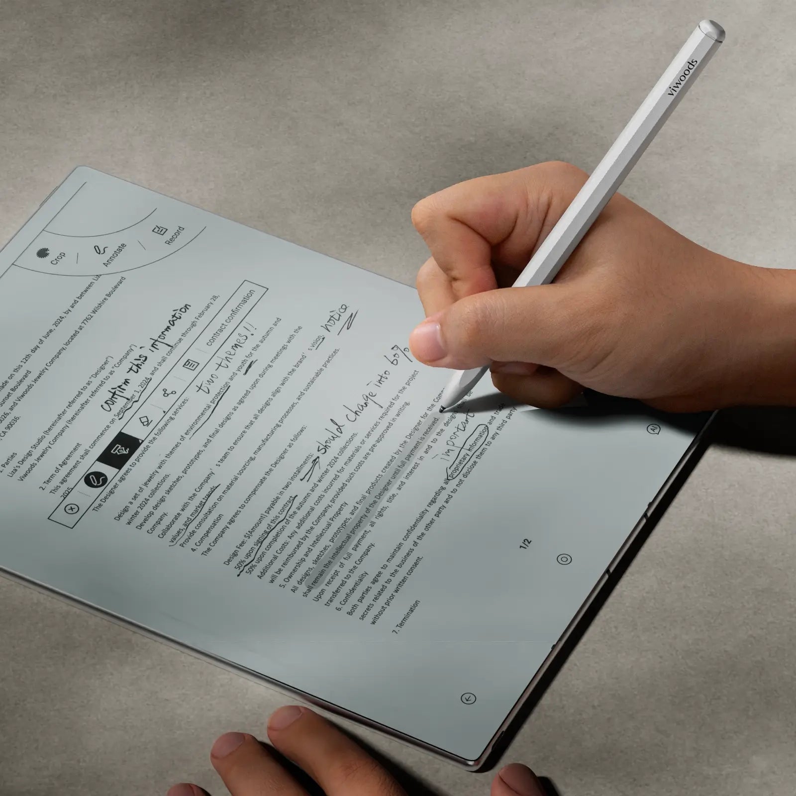 Handwriting Annotation on Viwoods AiPaper